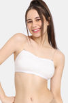 Rosaline Double Layered Non Wired Medium Coverage Strapless Bra - Star White — thumbnail 1